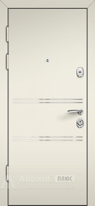 Уличная входная дверь для загородного дома с молдингом №39 внутренняя - фото