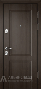 Элегантная дверь Люкс с отделкой темное дерево №7 внешняя - фото