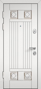 Межкомнатная белая утепленная дверь с филёнчатым рельефом двух сторон и термоизоляцией №12 внутренняя - фото