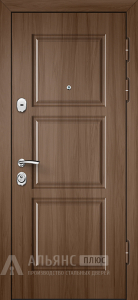 Дверь металлическая термостойкая коричневая с отделкой массивом №7 внешняя - фото