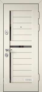 Металлическая дверь с зеркалом белая для прихожей №15 внешняя - фото