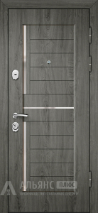 Дизайнерская входная дверь в квартиру с зеркалом и глазком №19 внешняя - фото