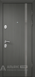 Дверь с терморазрывом и зеркалом серого цвета №8 внешняя - фото