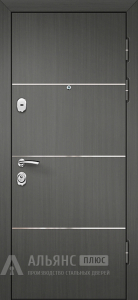 Однопольная дверь с серым цветом внешней / внутренней панели и уплотнительным контуром №3 внешняя - фото