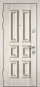 Дверь в частный дом коричневая стальная с филенчатыми панелями и герметичным уплотнителем №9 внутренняя - фото