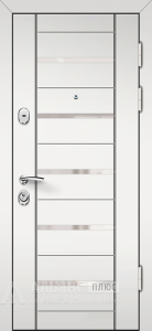 Дверь в частный дом белый софт / сандал белый с горизонтальными вставками №29 внешняя - фото