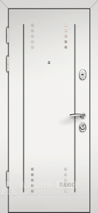 Коричневая / белая входная дверь с белым покрытием эмаль внутри и прочными петлями №4 внутренняя - фото