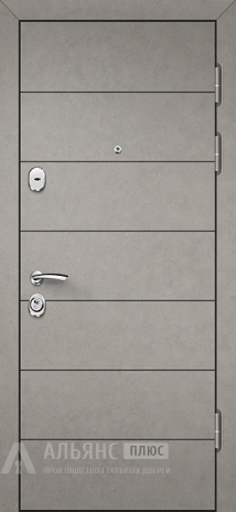 Фото «Квартирная входная дверь цвета светло серый с арочной фрезеровкой №21»