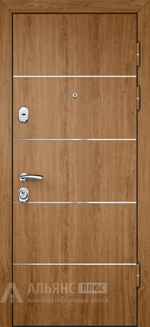 Фото «Дверь с зеркалом в цвете беленый дуб с цилиндровым замком №21»