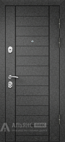 Фото «Дверь с зеркалом входная шагрень черная №2»