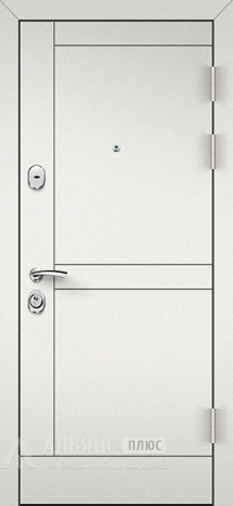 Фото «Дверь металлическая с зеркалом шагрень белая №34»