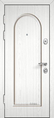 Фото 2 «Квартирная входная дверь цвета светло серый с арочной фрезеровкой №21»