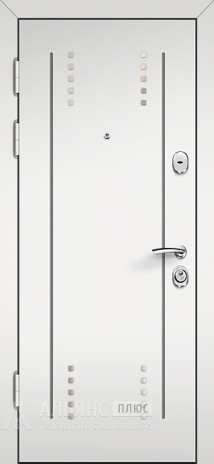 Фото 2 «Коричневая / белая входная дверь с белым покрытием эмаль внутри и прочными петлями №4»